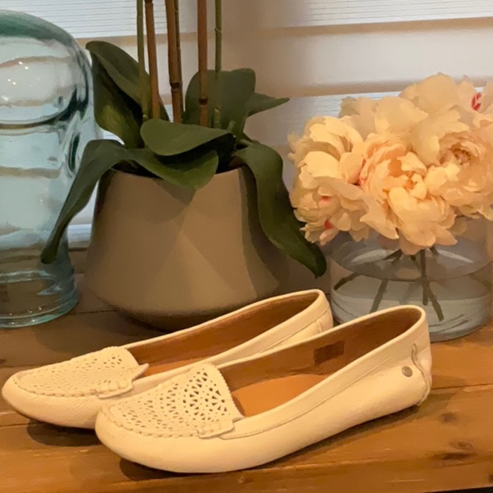 UGG White Perforated Loafers